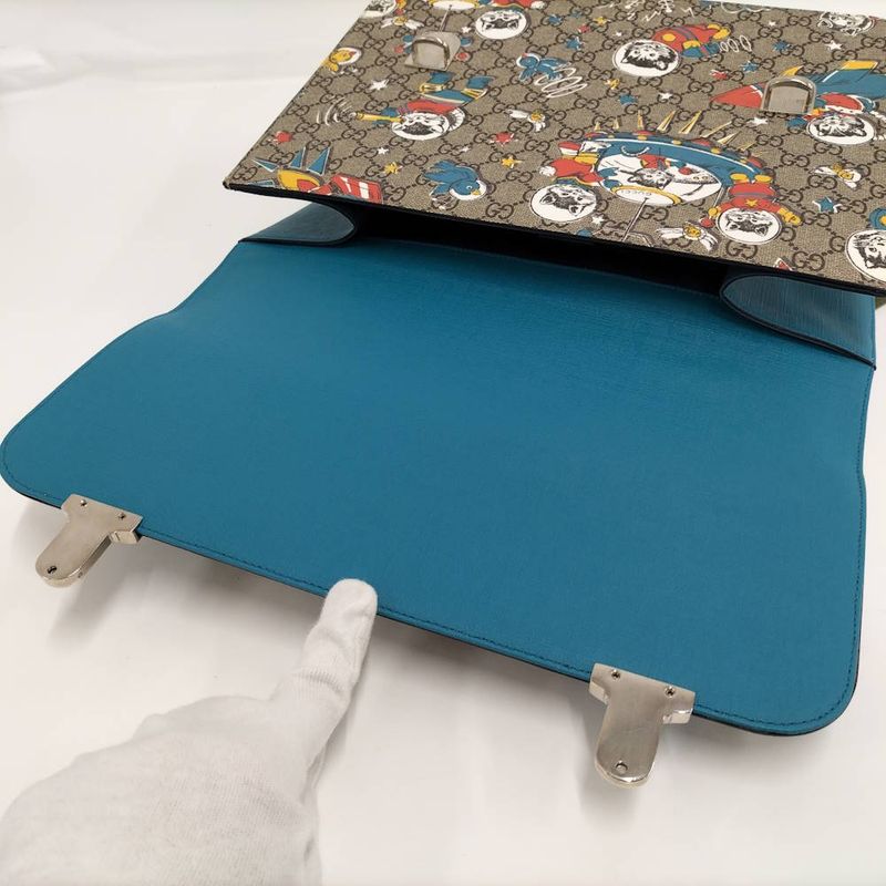 Gucci Backpack Sac Children's GG Supreme Gray Blue