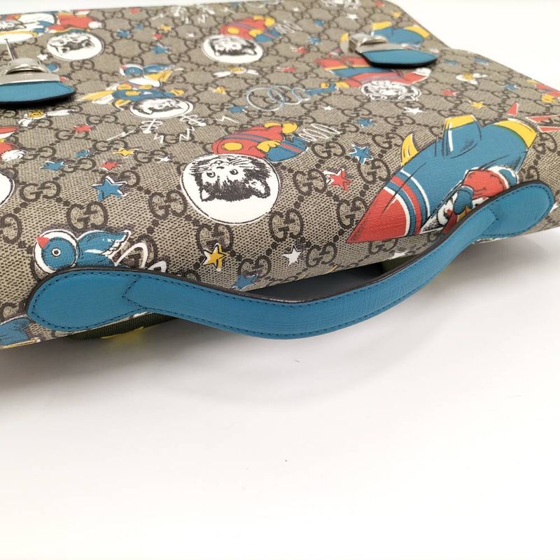 Gucci Backpack Sac Children's GG Supreme Gray Blue