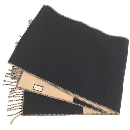 Gucci Scarf GG Pattern Cashmere Wool Brown Black