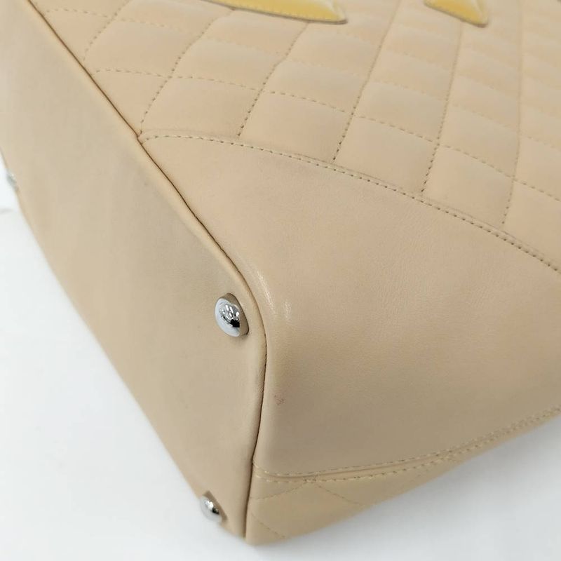 Chanel Cambonte Leather Beige Shoulder Bag