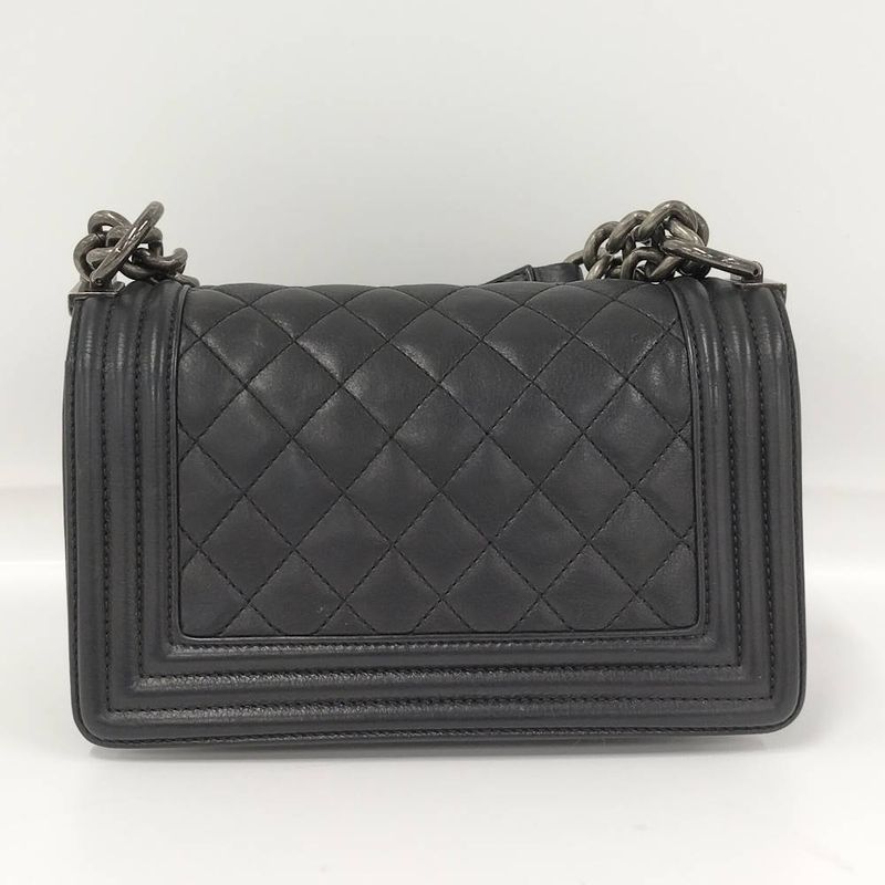Chanel Chain Shoulder Bag Lambskin Black