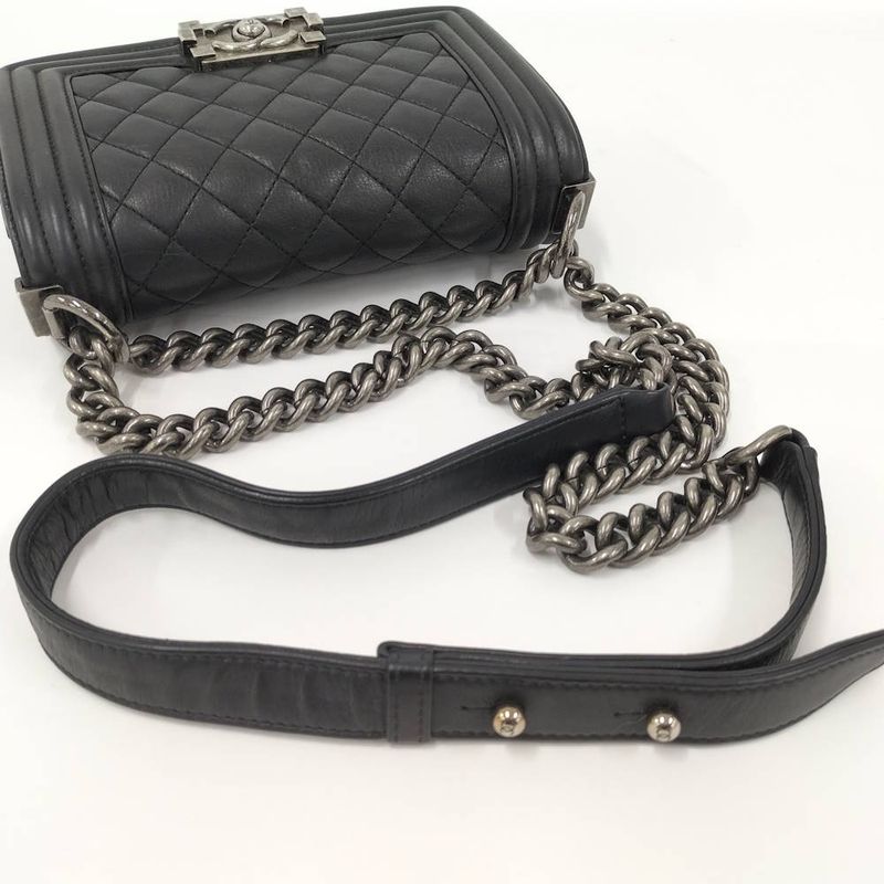 Chanel Chain Shoulder Bag Lambskin Black