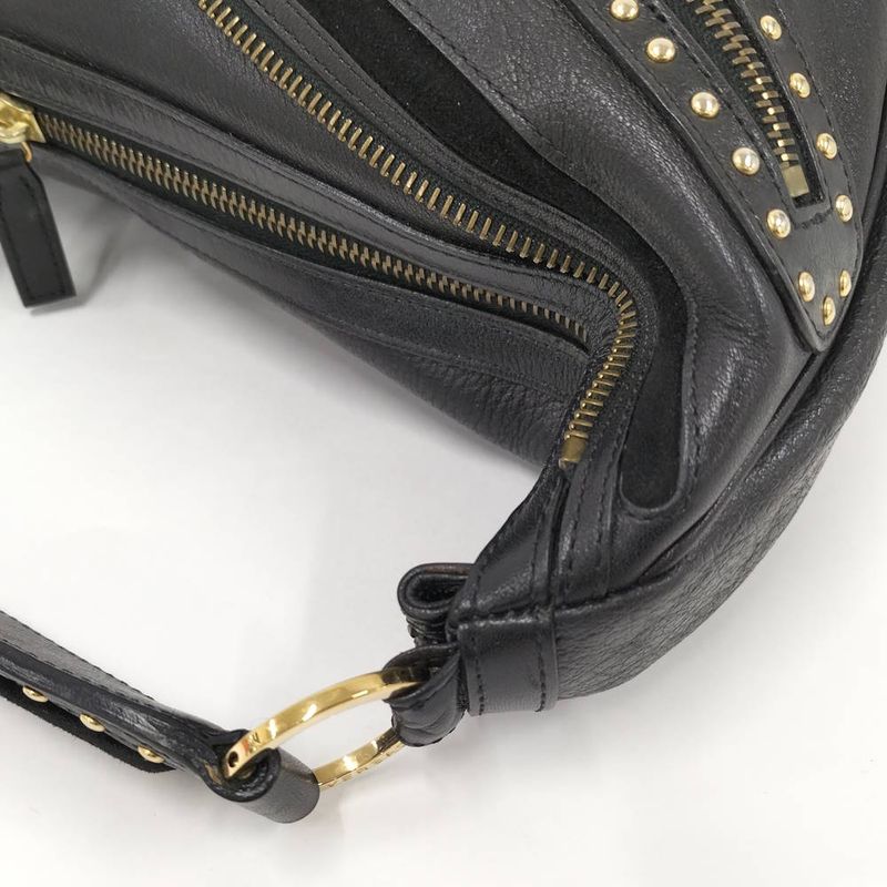 Versace Shoulder Bag Leather Black