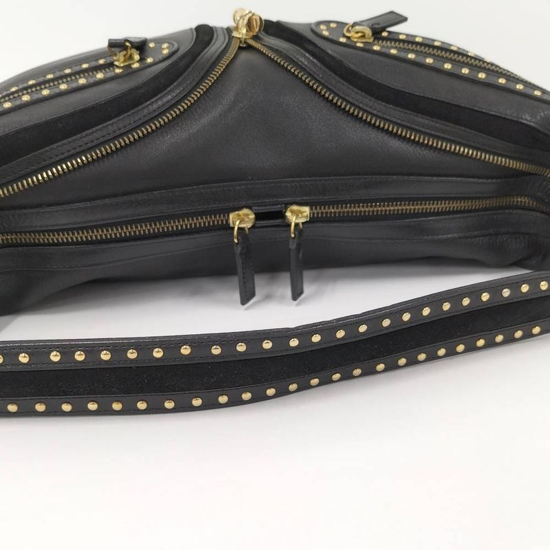 Versace Shoulder Bag Leather Black