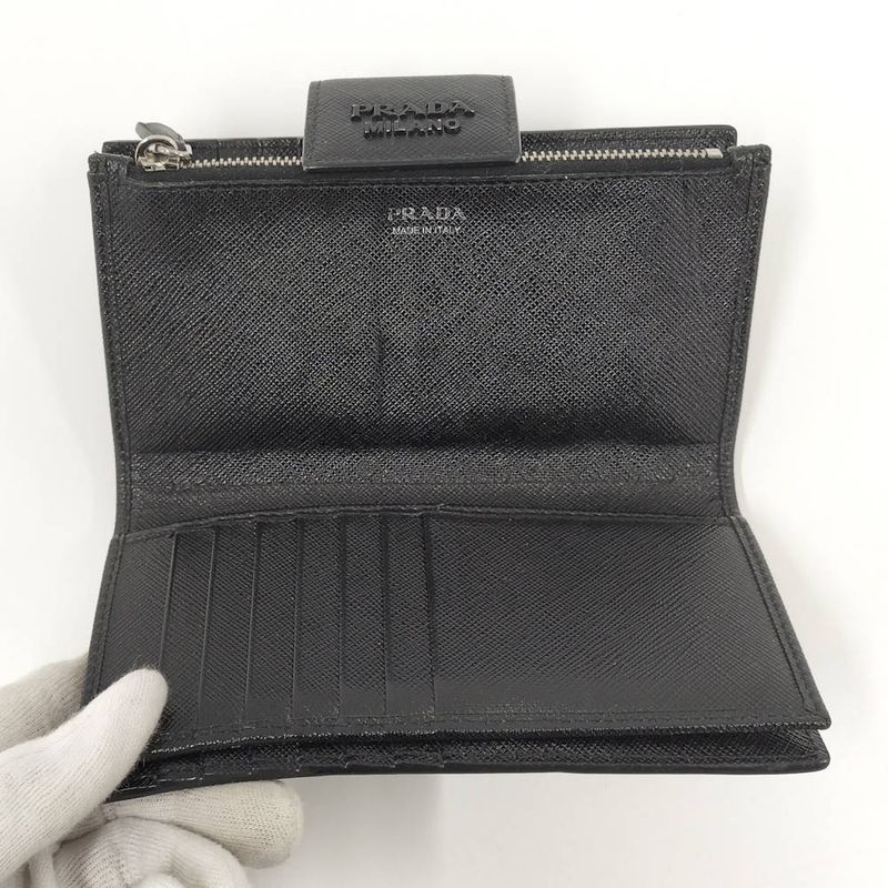 Prada Bifold Wallet Leather Black