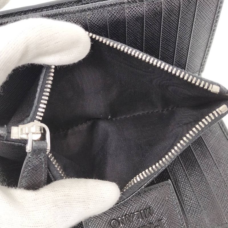 Prada Bifold Wallet Leather Black