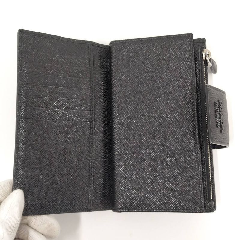 Prada Bifold Wallet Leather Black