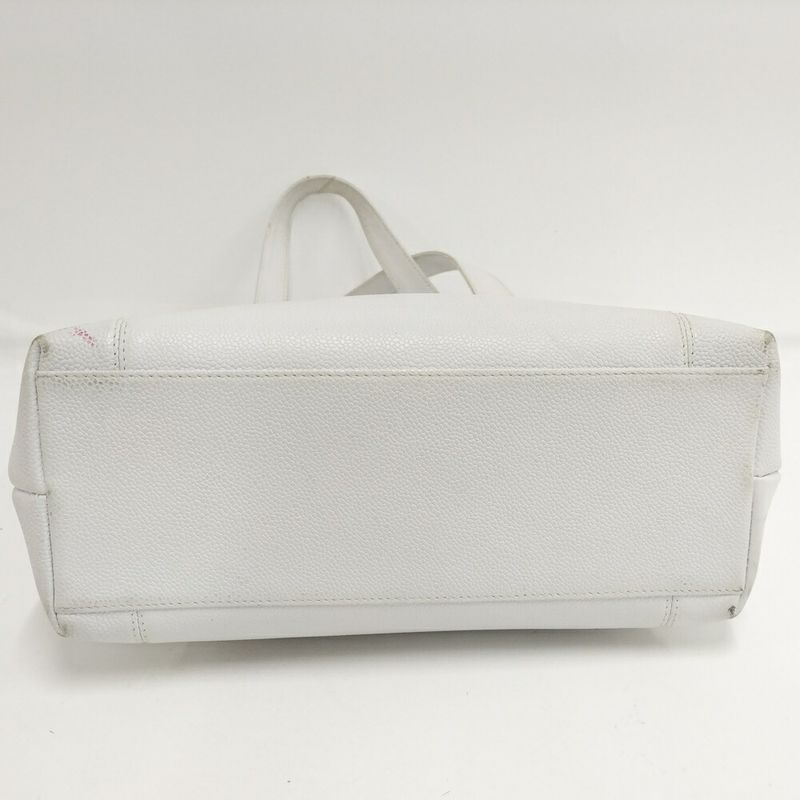 Chanel Tote Logo Leather White