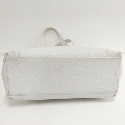 Chanel Tote Logo Leather White