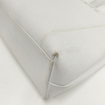 Chanel Tote Logo Leather White