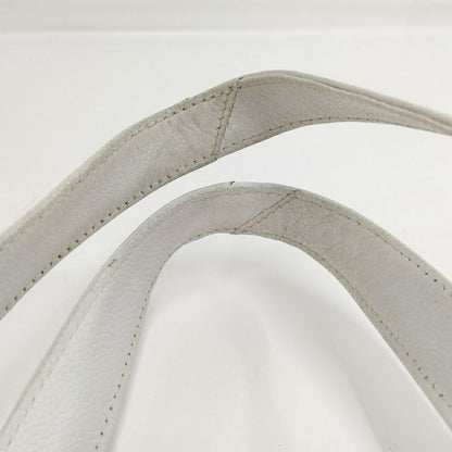 Chanel Tote Logo Leather White
