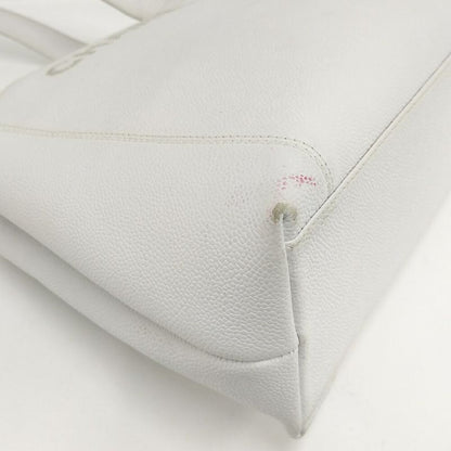 Chanel Tote Logo Leather White