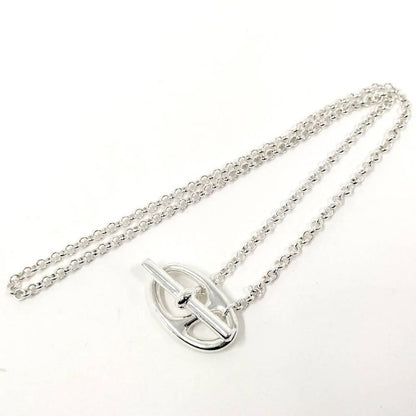Hermes Chaine D'ancre Bank Necklace Silver
