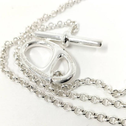Hermes Chaine D'ancre Bank Necklace Silver