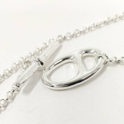 Hermes Chaine D'ancre Bank Necklace Silver