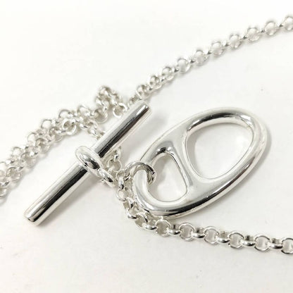 Hermes Chaine D'ancre Bank Necklace Silver