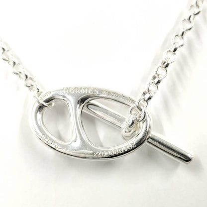 Hermes Chaine D'ancre Bank Necklace Silver