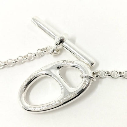 Hermes Chaine D'ancre Bank Necklace Silver