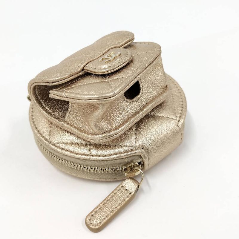 Chanel Chain Pouch Coin Case Airpods Pro Gold