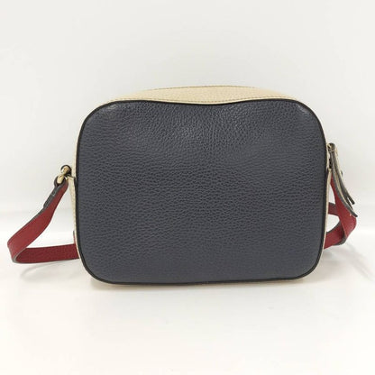 Gucci Soho Shoulder Bag Interlocking Leather Navy Ivory