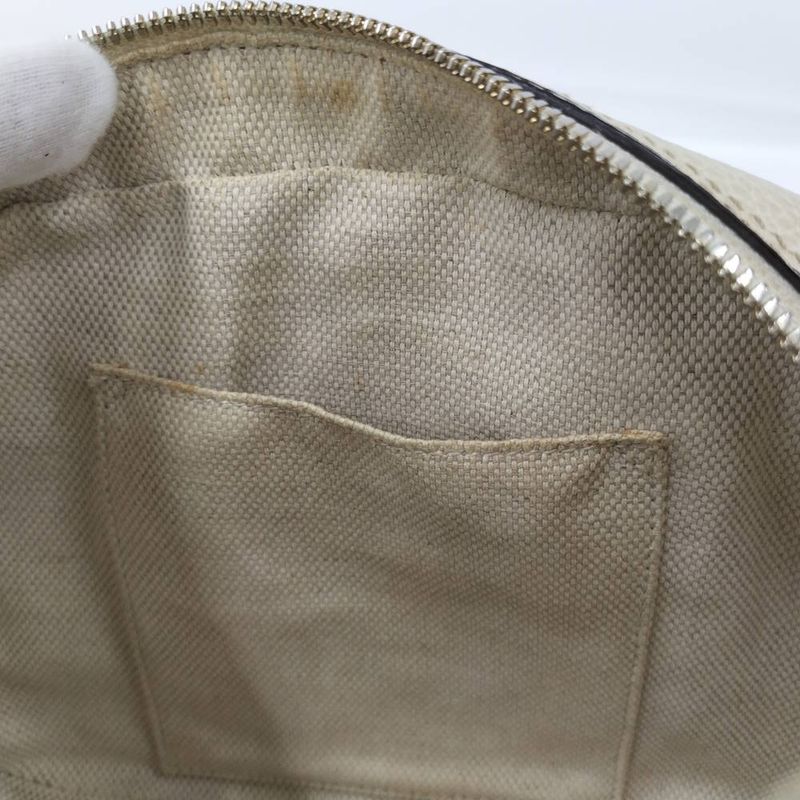 Gucci Soho Shoulder Bag Interlocking Leather Navy Ivory