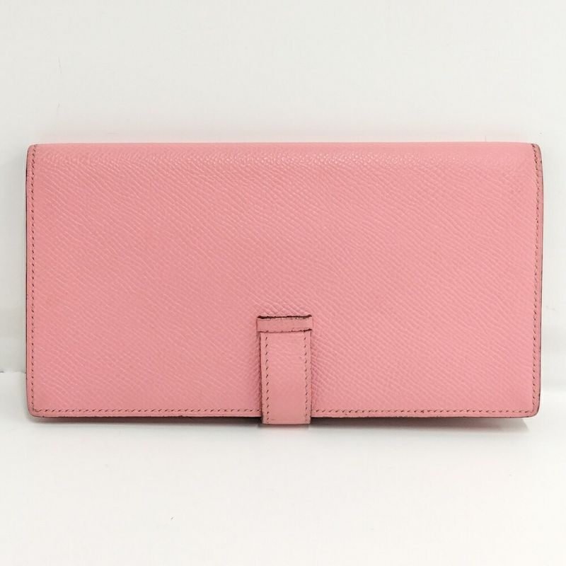 Hermes Bearn Souffle Wallet Pink Leather