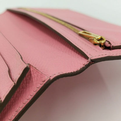 Hermes Bearn Souffle Wallet Pink Leather