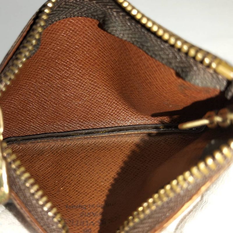 Louis Vuitton Pochette Cles Coin Case Key with Key Ring Monogram