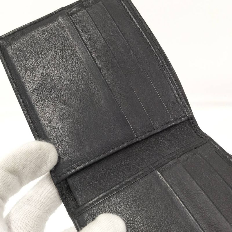 Gucci Bifold Wallet Billfold Micro Guccissima Leather Black