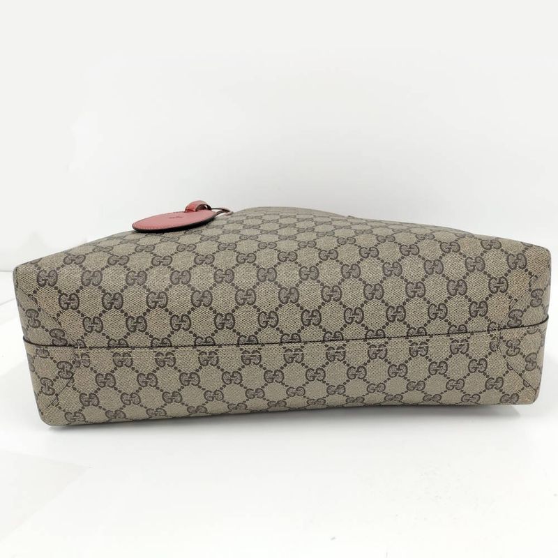 Gucci Reversible Tote GG Supreme Red Beige