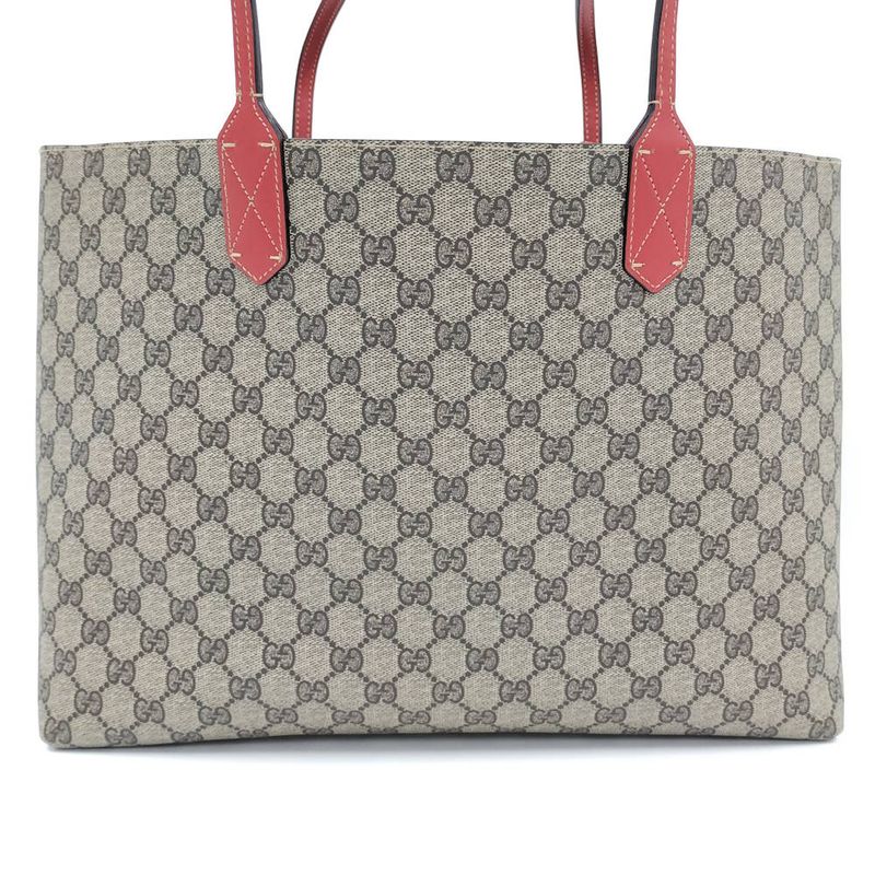 Gucci Reversible Tote GG Supreme Red Beige