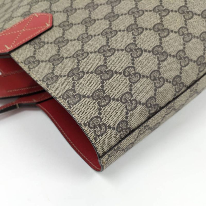 Gucci Reversible Tote GG Supreme Red Beige