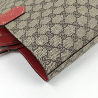 Gucci Reversible Tote GG Supreme Red Beige