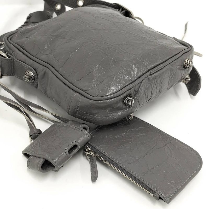 Balenciaga Luca Golle Shoulder Bag Leather Gray