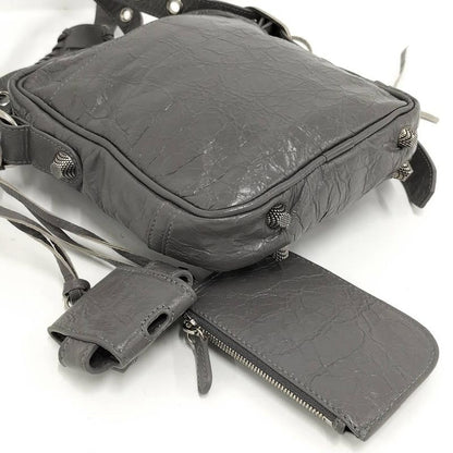 Balenciaga Luca Golle Shoulder Bag Leather Gray