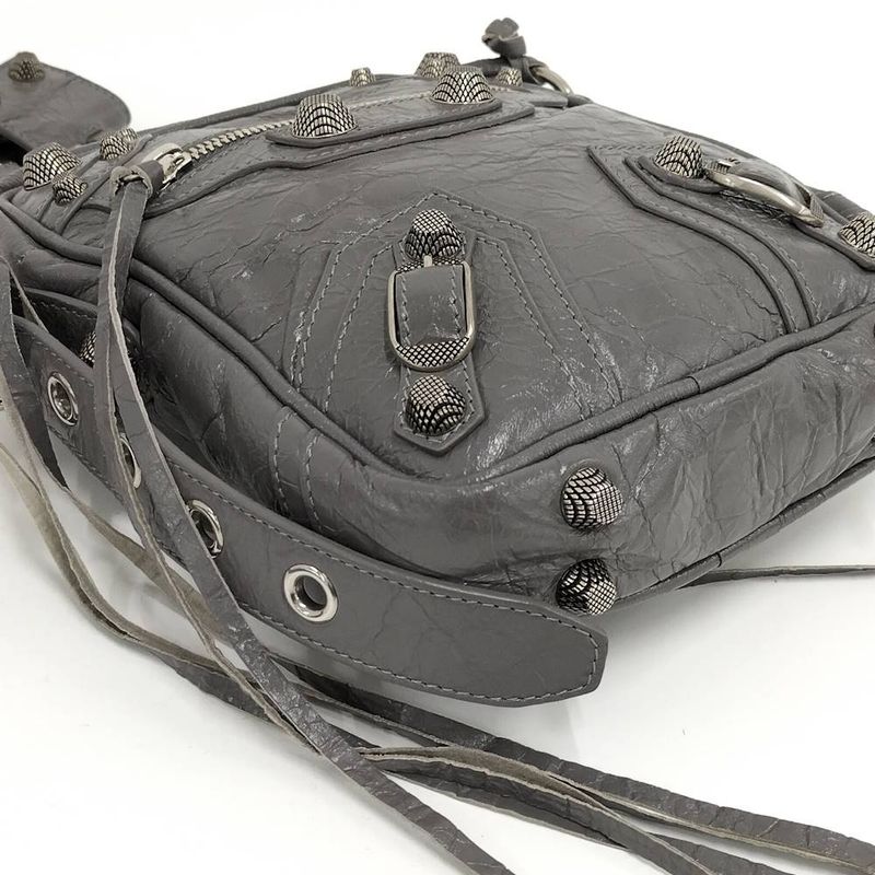 Balenciaga Luca Golle Shoulder Bag Leather Gray