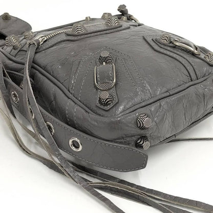 Balenciaga Luca Golle Shoulder Bag Leather Gray