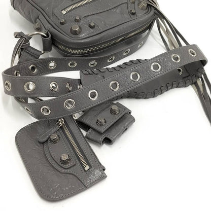 Balenciaga Luca Golle Shoulder Bag Leather Gray