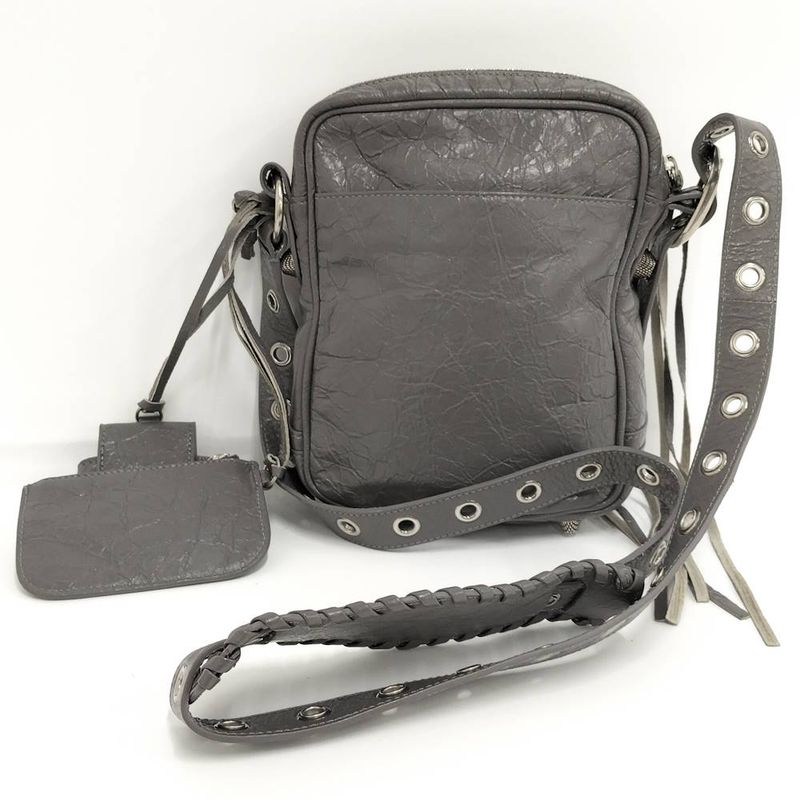 Balenciaga Luca Golle Shoulder Bag Leather Gray