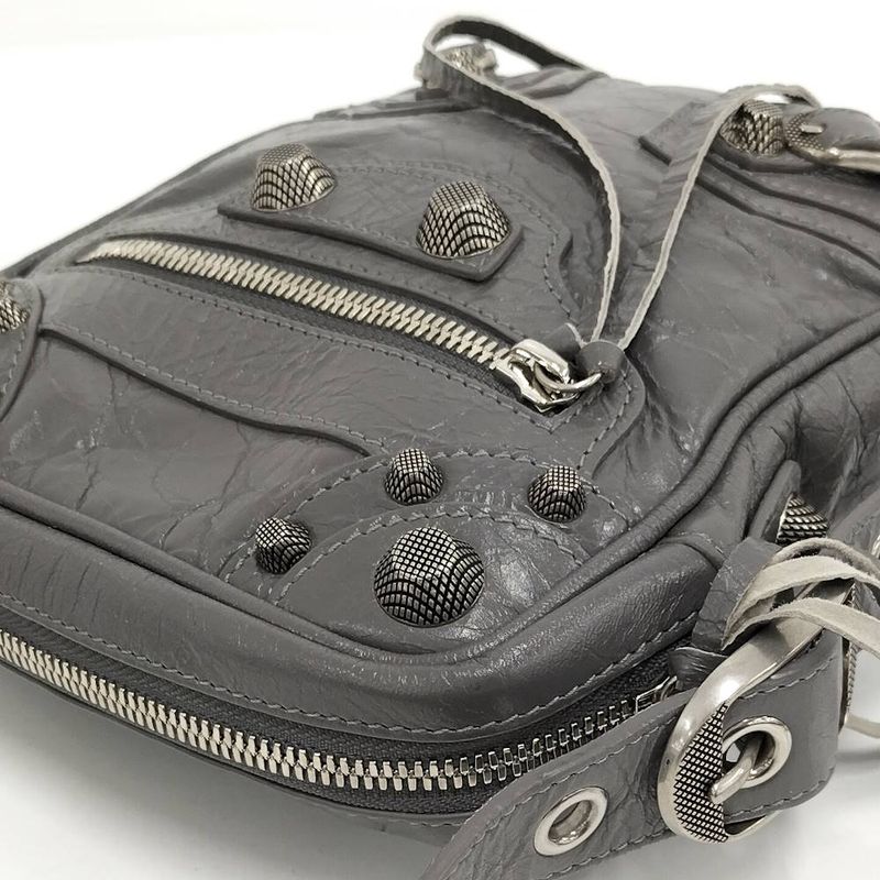 Balenciaga Luca Golle Shoulder Bag Leather Gray