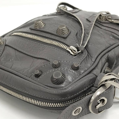 Balenciaga Luca Golle Shoulder Bag Leather Gray