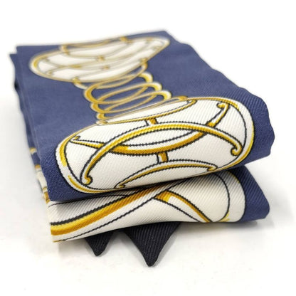 Hermes Twill Scarf Lift Profile Silk Multicolor Blue