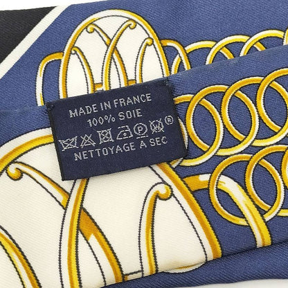 Hermes Twill Scarf Lift Profile Silk Multicolor Blue