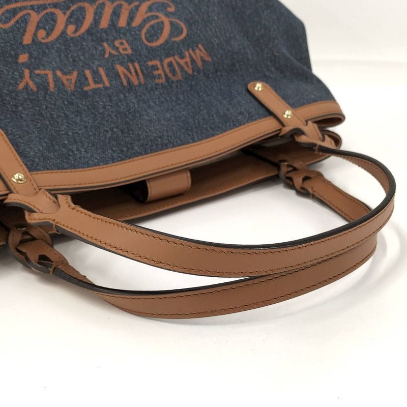 Gucci Craft Tote Logo Denim