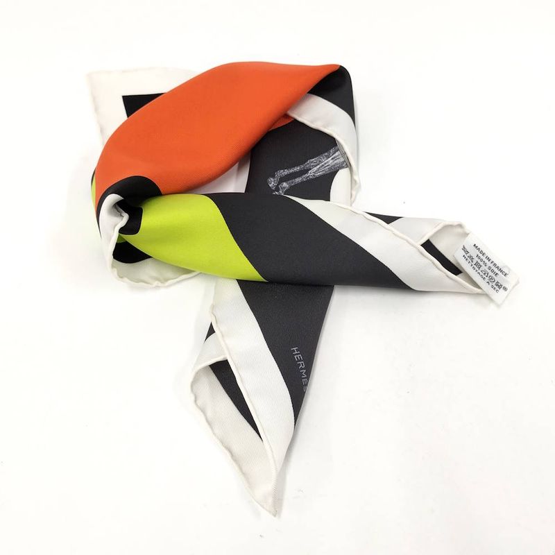 Hermes Carre 42 Hose Multicolor Serpentine Pierre Chien Pawn Silk Scarf