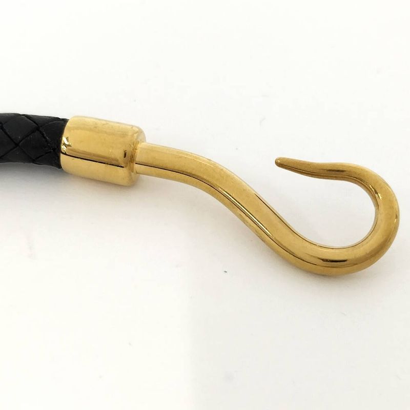 Hermes Jumbo Bracelet Leather Black Gold Plated