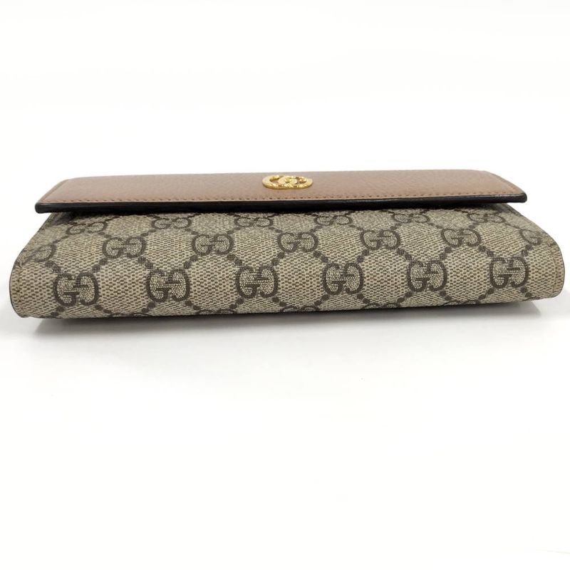 Gucci Bifold Wallet GG Supreme Bicolor Continental Leather