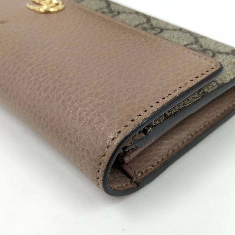 Gucci Bifold Wallet GG Supreme Bicolor Continental Leather