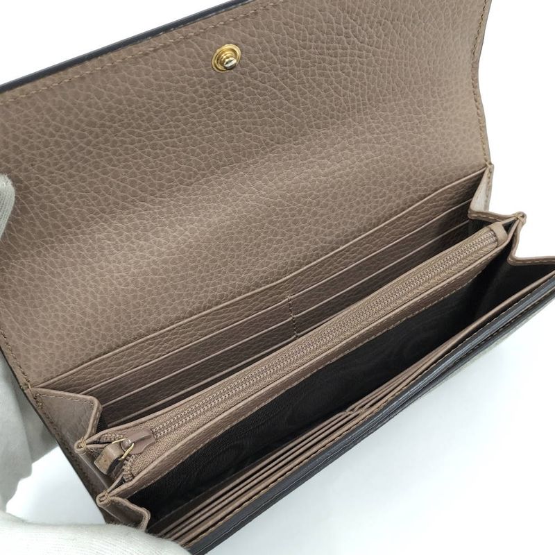 Gucci Bifold Wallet GG Supreme Bicolor Continental Leather