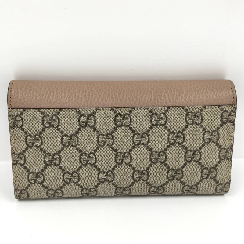 Gucci Bifold Wallet GG Supreme Bicolor Continental Leather